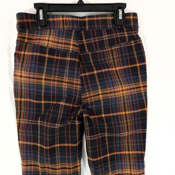 Free People Pants Fall Plaid Size 26 High Rise Soft Trousers Tapared Leg - Picture 10 of 13